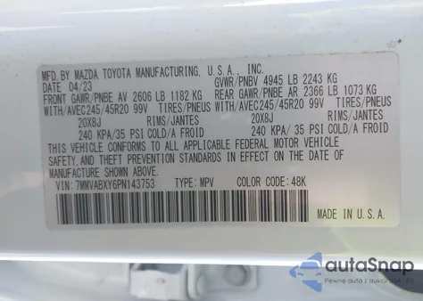 2023 Mazda Cx-50 2.5 Turbo из США, поврежденный, VIN 7MMVABXY6PN143753